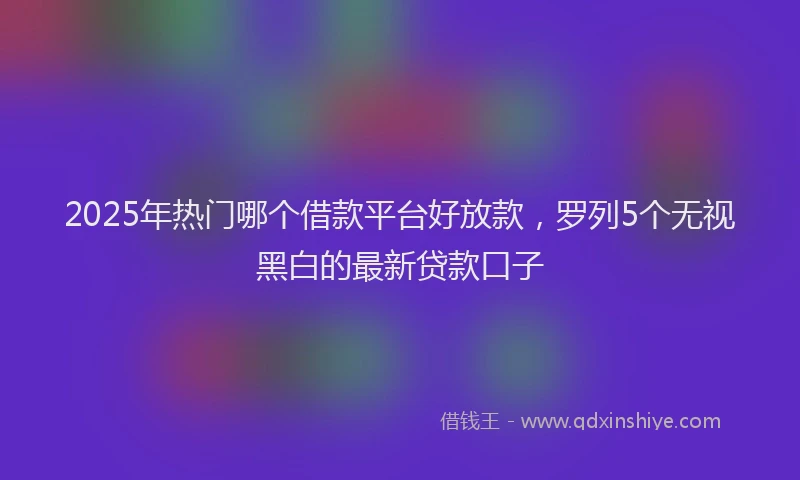 2025年热门哪个借款平台好放款，罗列5个无视黑白的最新贷款口子