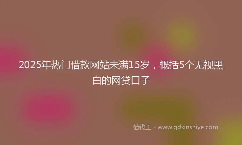 2025年热门借款网站未满15岁，概括5个无视黑白的网贷口子