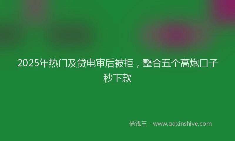 2025年热门及贷电审后被拒，整合五个高炮口子秒下款