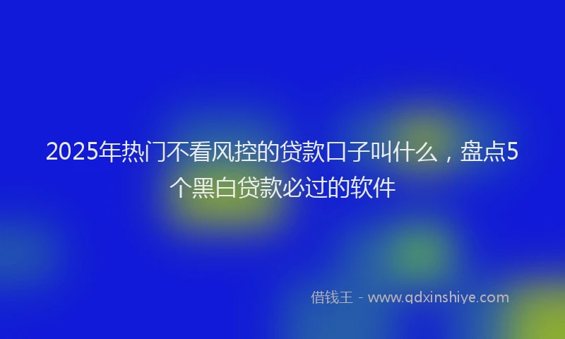 2025年热门不看风控的贷款口子叫什么，盘点5个黑白贷款必过的软件