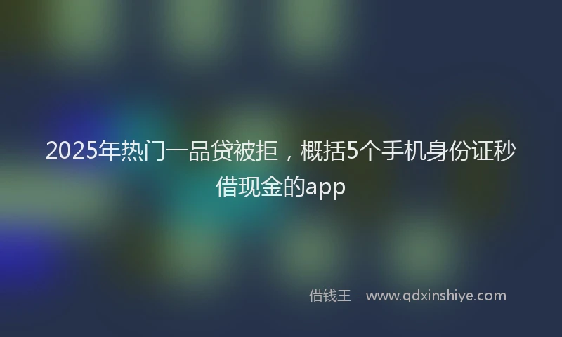 2025年热门一品贷被拒，概括5个手机身份证秒借现金的app