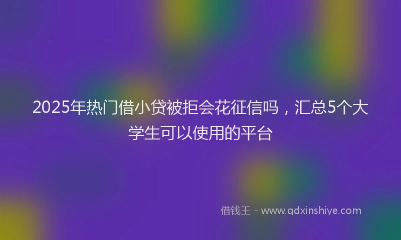 2025年热门借小贷被拒会花征信吗，汇总5个大学生可以使用的平台