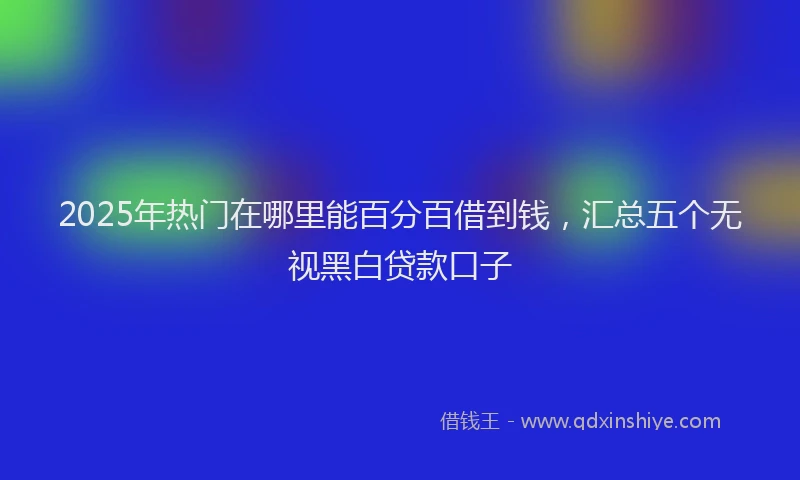 2025年热门在哪里能百分百借到钱，汇总五个无视黑白贷款口子