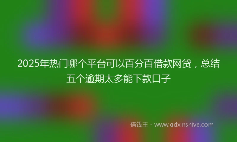 2025年热门哪个平台可以百分百借款网贷，总结五个逾期太多能下款口子