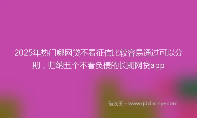 2025年热门哪网贷不看征信比较容易通过可以分期，归纳五个不看负债的长期网贷app