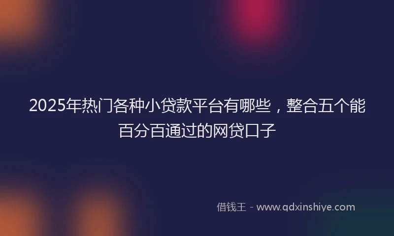 2025年热门各种小贷款平台有哪些，整合五个能百分百通过的网贷口子