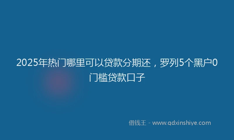 2025年热门哪里可以贷款分期还，罗列5个黑户0门槛贷款口子