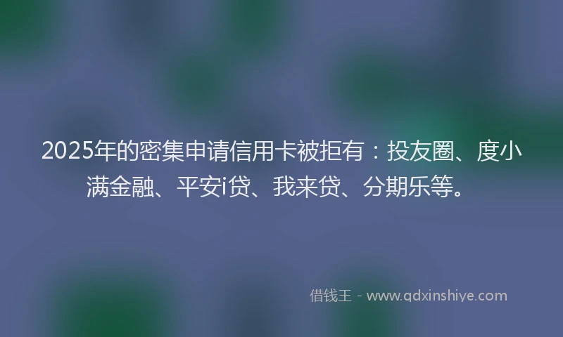 2025年的密集申请信用卡被拒有：投友圈、度小满金融、平安i贷、我来贷、分期乐等。