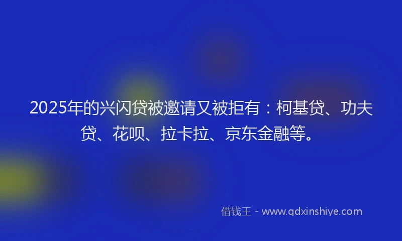 2025年的兴闪贷被邀请又被拒有：柯基贷、功夫贷、花呗、拉卡拉、京东金融等。