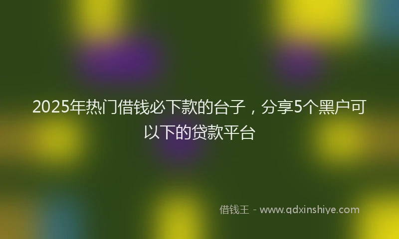 2025年热门借钱必下款的台子，分享5个黑户可以下的贷款平台