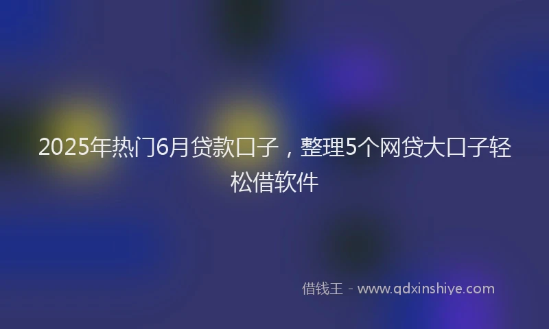 2025年热门6月贷款口子，整理5个网贷大口子轻松借软件