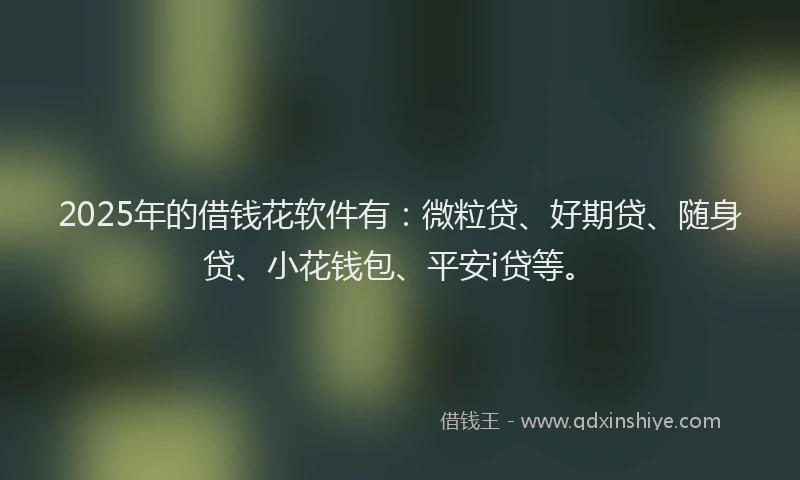 2025年的借钱花软件有：微粒贷、好期贷、随身贷、小花钱包、平安i贷等。