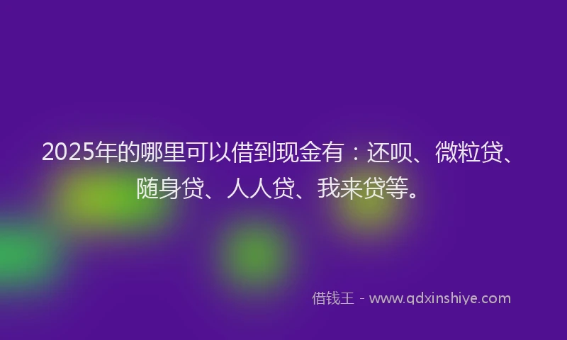 2025年的哪里可以借到现金有：还呗、微粒贷、随身贷、人人贷、我来贷等。