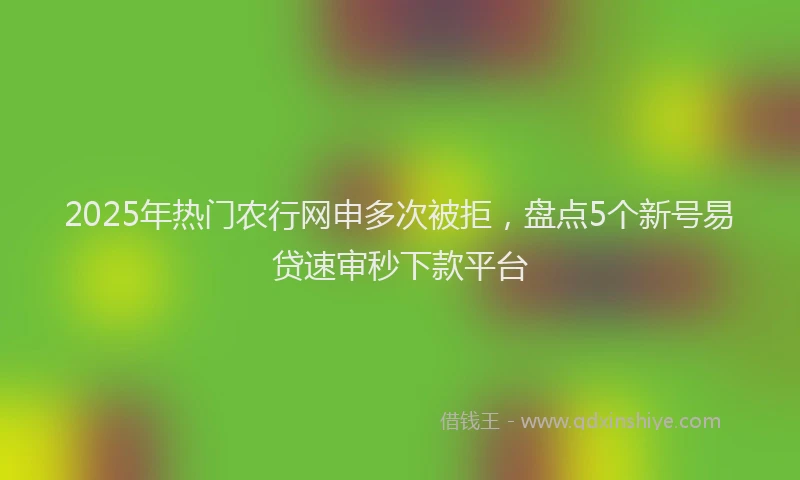 2025年热门农行网申多次被拒，盘点5个新号易贷速审秒下款平台