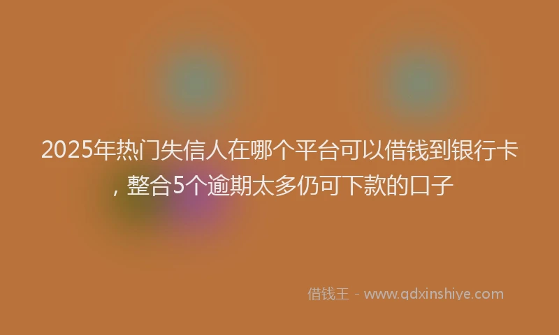 2025年热门失信人在哪个平台可以借钱到银行卡，整合5个逾期太多仍可下款的口子