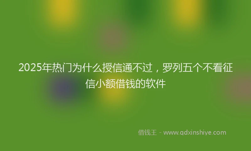 2025年热门为什么授信通不过，罗列五个不看征信小额借钱的软件