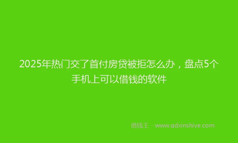 2025年热门交了首付房贷被拒怎么办，盘点5个手机上可以借钱的软件