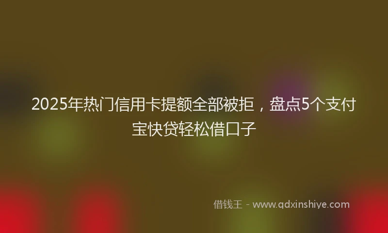2025年热门信用卡提额全部被拒，盘点5个支付宝快贷轻松借口子