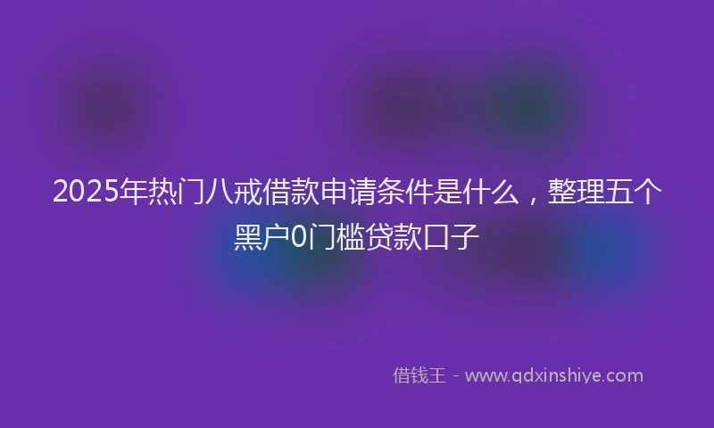 2025年热门八戒借款申请条件是什么，整理五个黑户0门槛贷款口子