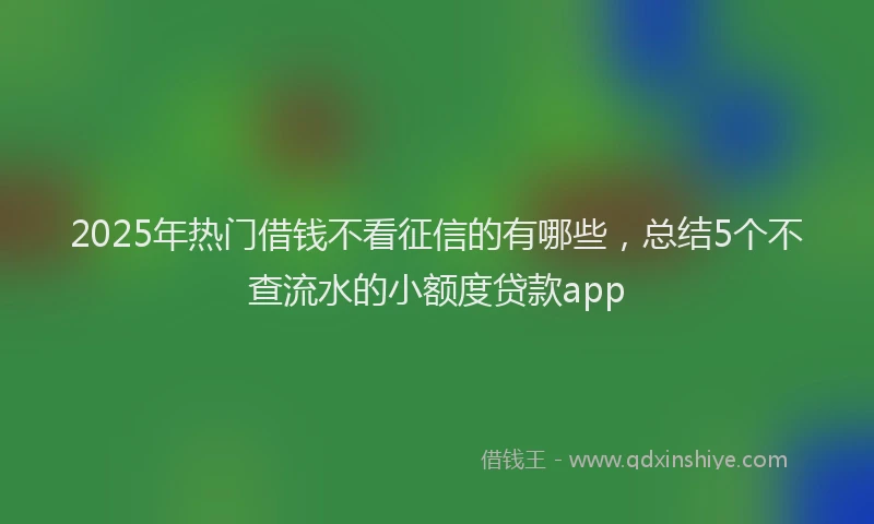 2025年热门借钱不看征信的有哪些，总结5个不查流水的小额度贷款app