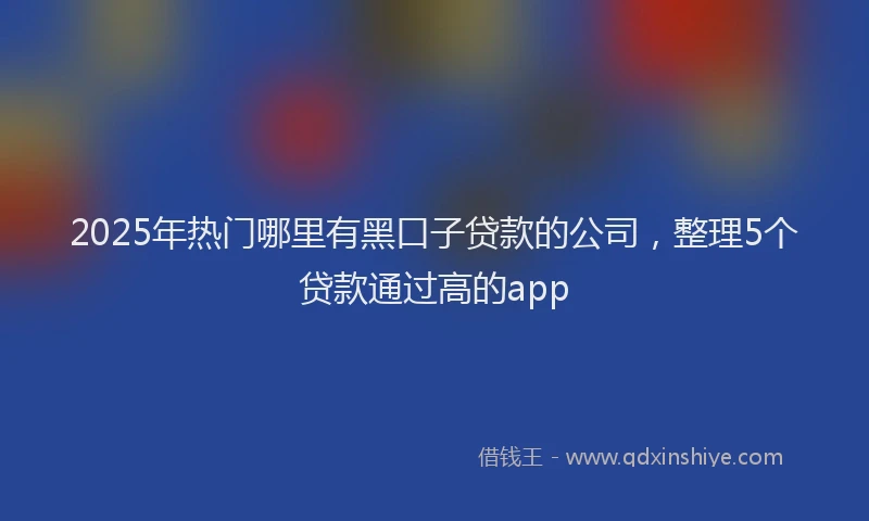 2025年热门哪里有黑口子贷款的公司，整理5个贷款通过高的app