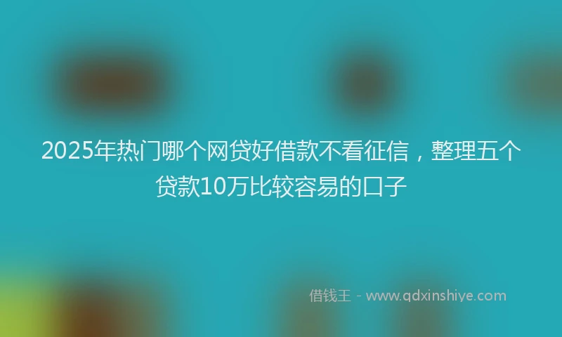 2025年热门哪个网贷好借款不看征信，整理五个贷款10万比较容易的口子