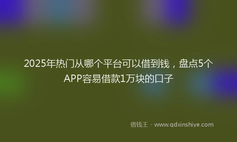 2025年热门从哪个平台可以借到钱，盘点5个APP容易借款1万块的口子