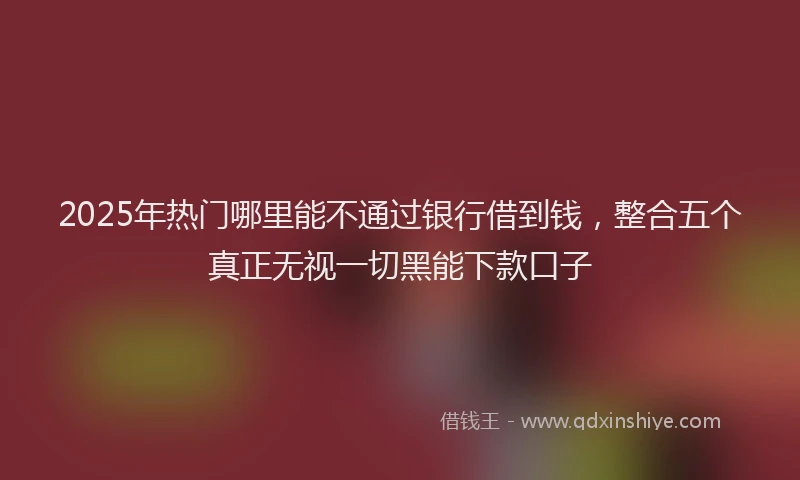 2025年热门哪里能不通过银行借到钱，整合五个真正无视一切黑能下款口子