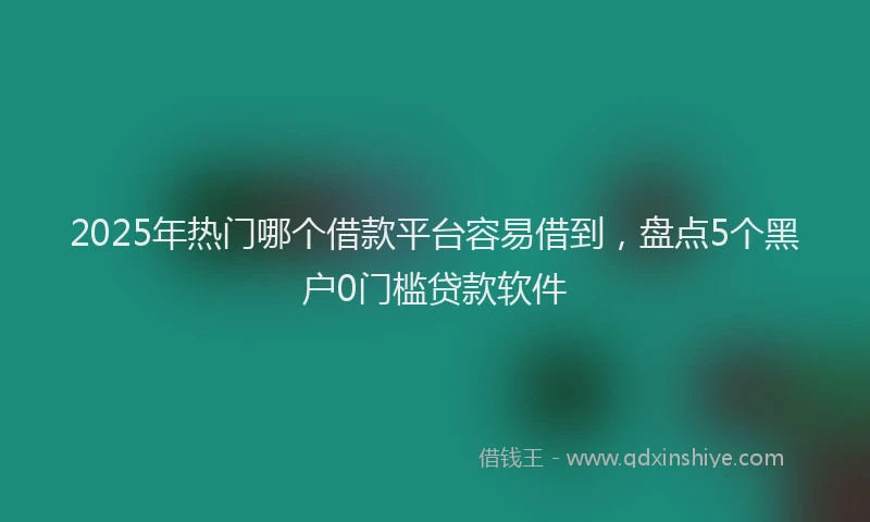 2025年热门哪个借款平台容易借到，盘点5个黑户0门槛贷款软件