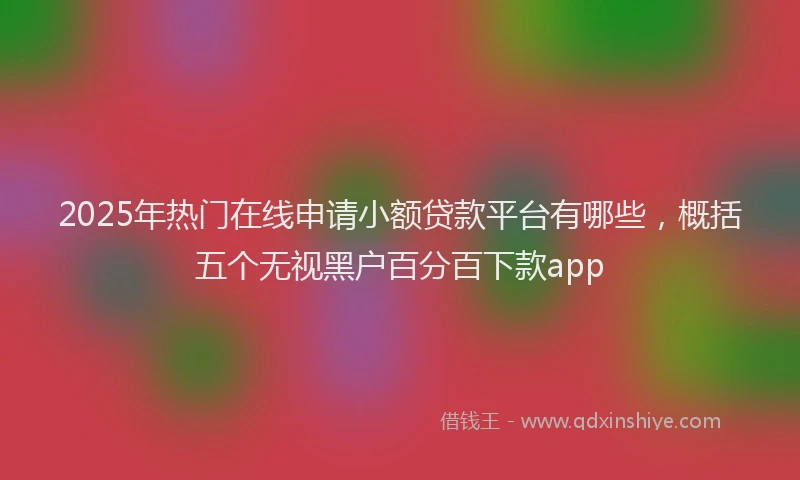 2025年热门在线申请小额贷款平台有哪些，概括五个无视黑户百分百下款app
