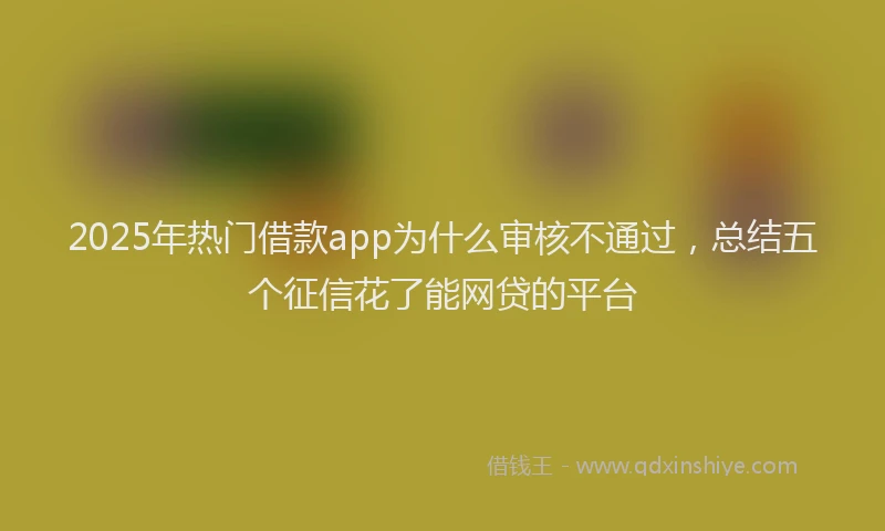 2025年热门借款app为什么审核不通过，总结五个征信花了能网贷的平台