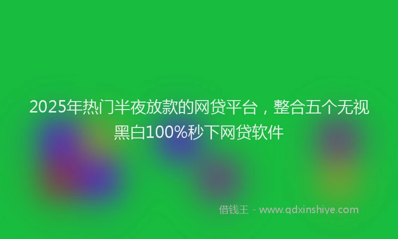 2025年热门半夜放款的网贷平台，整合五个无视黑白100%秒下网贷软件