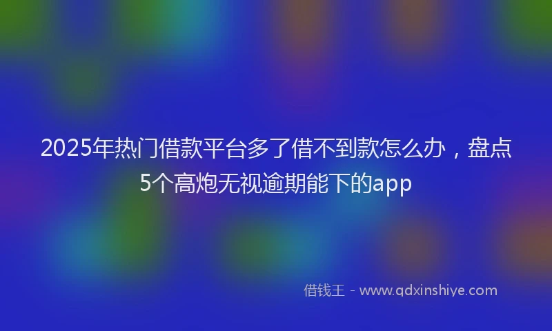 2025年热门借款平台多了借不到款怎么办，盘点5个高炮无视逾期能下的app