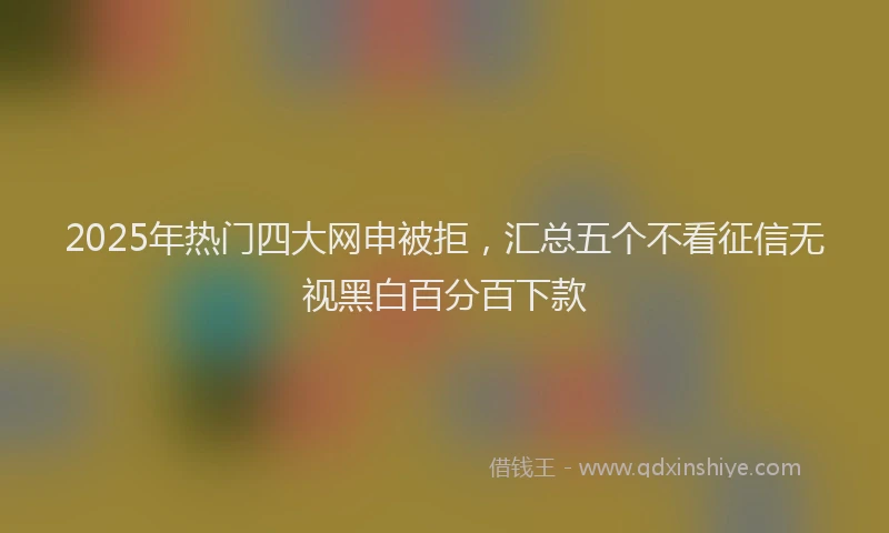 2025年热门四大网申被拒，汇总五个不看征信无视黑白百分百下款