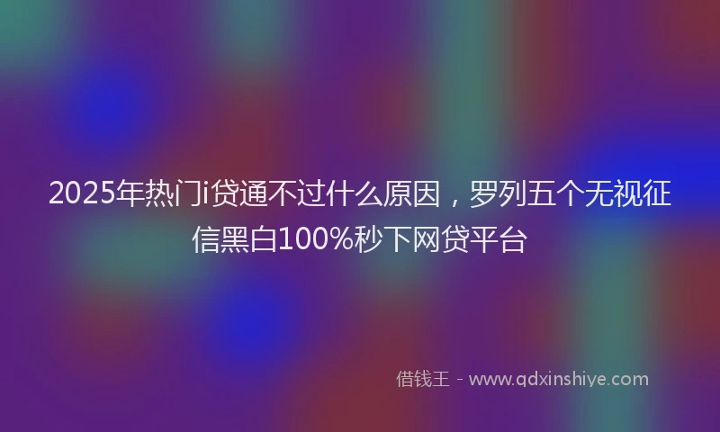 2025年热门i贷通不过什么原因，罗列五个无视征信黑白100%秒下网贷平台