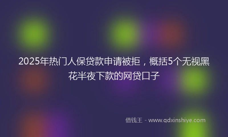 2025年热门人保贷款申请被拒，概括5个无视黑花半夜下款的网贷口子