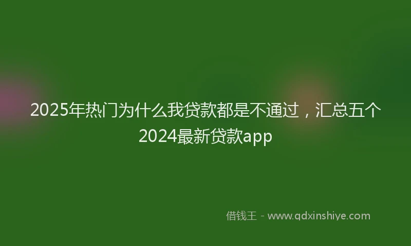 2025年热门为什么我贷款都是不通过，汇总五个2024最新贷款app