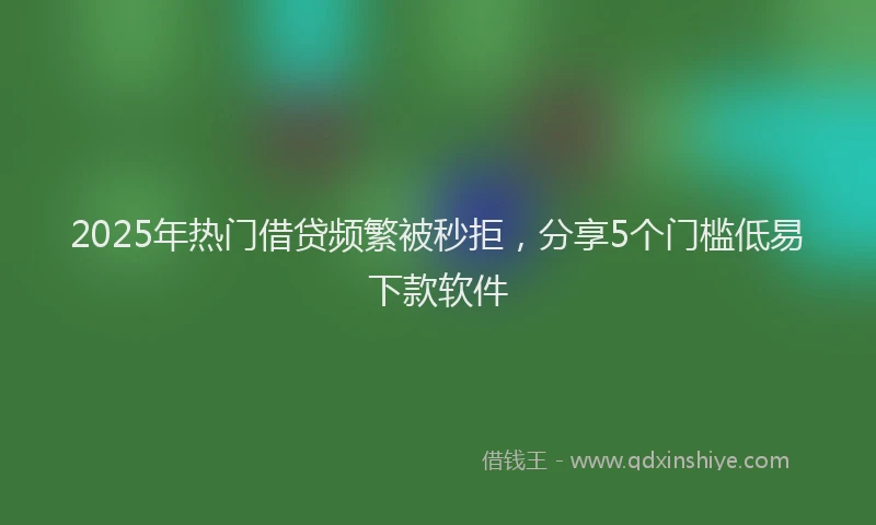 2025年热门借贷频繁被秒拒，分享5个门槛低易下款软件