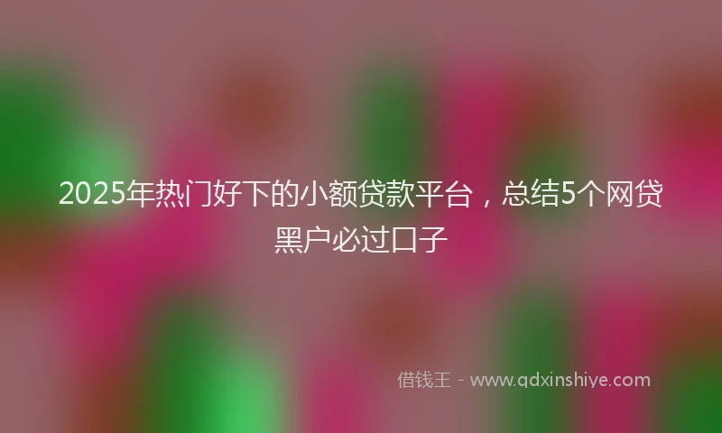 2025年热门好下的小额贷款平台，总结5个网贷黑户必过口子