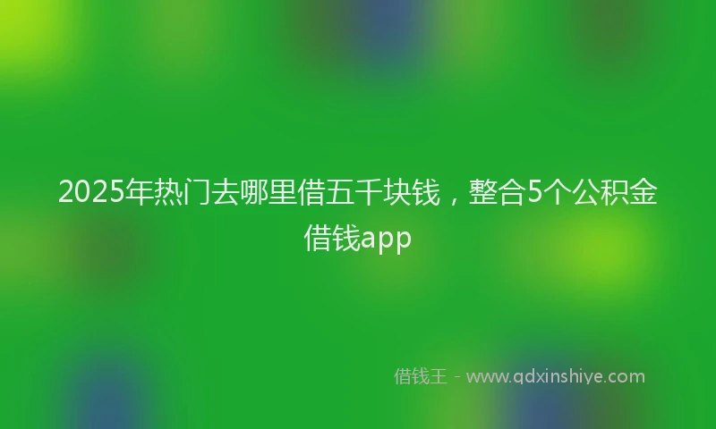 2025年热门去哪里借五千块钱，整合5个公积金借钱app