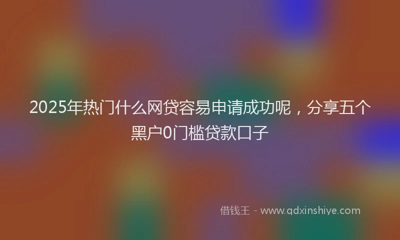 2025年热门什么网贷容易申请成功呢，分享五个黑户0门槛贷款口子