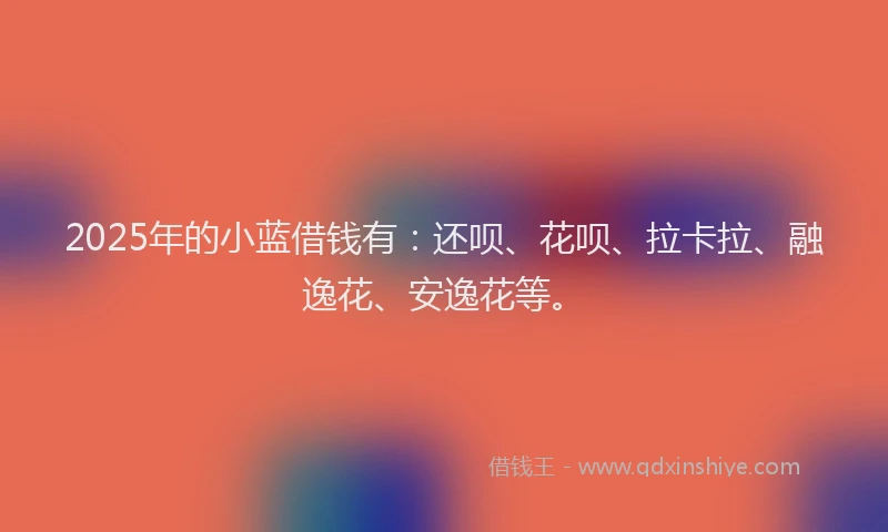 2025年的小蓝借钱有:还呗、花呗、拉卡拉、融逸花、安逸花等。
