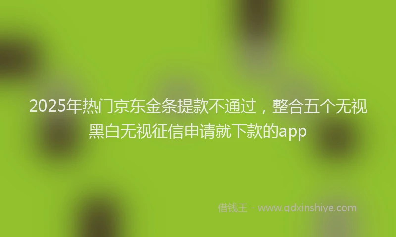 2025年热门京东金条提款不通过，整合五个无视黑白无视征信申请就下款的app