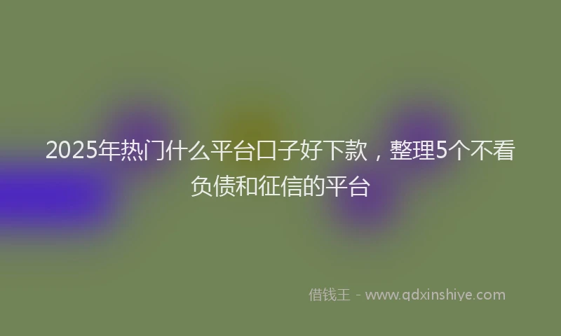 2025年热门什么平台口子好下款，整理5个不看负债和征信的平台