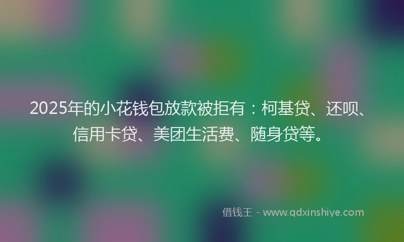 2025年的小花钱包放款被拒有：柯基贷、还呗、信用卡贷、美团生活费、随身贷等。