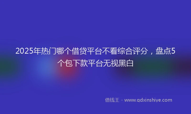 2025年热门哪个借贷平台不看综合评分，盘点5个包下款平台无视黑白