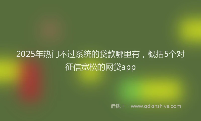 2025年热门不过系统的贷款哪里有，概括5个对征信宽松的网贷app
