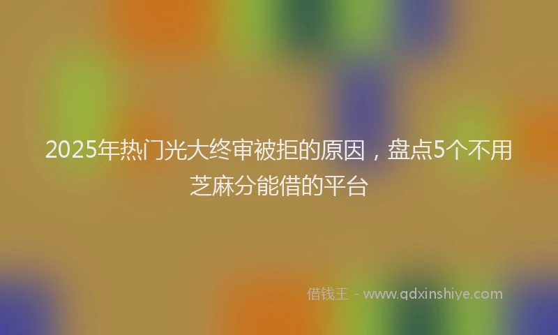 2025年热门光大终审被拒的原因，盘点5个不用芝麻分能借的平台