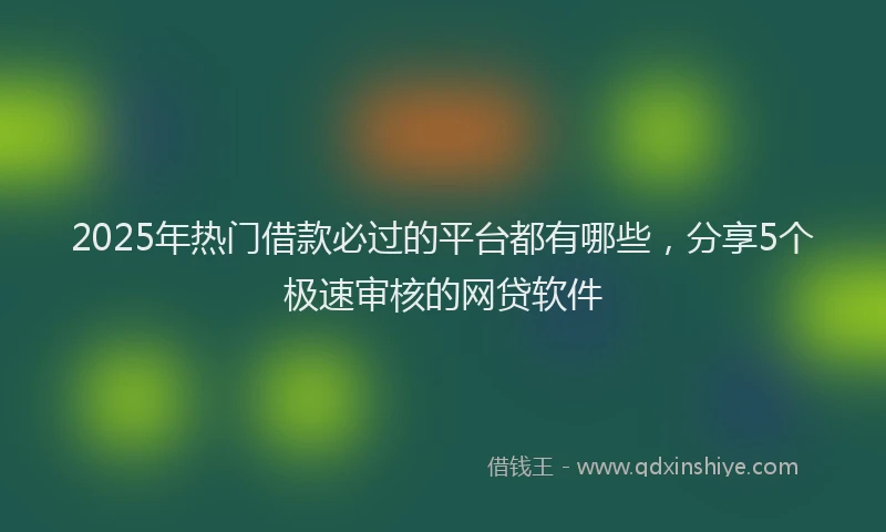2025年热门借款必过的平台都有哪些，分享5个极速审核的网贷软件