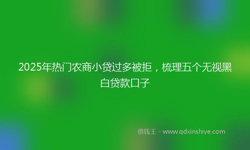 2025年热门农商小贷过多被拒，梳理五个无视黑白贷款口子